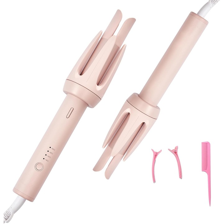 Wacorresi automata hajcsavaró, 4 hőmérséklet-beállítás, 3 fokozat, rózsaszín