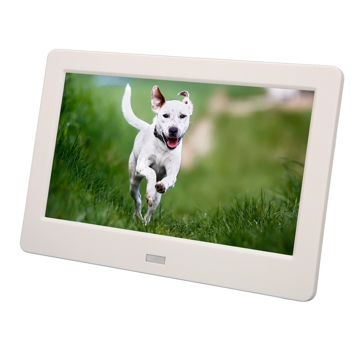 7-инчова HD цифрова фоторамка Часовник Календар MP3 музика Възпроизвеждане на снимки Електронен фотоалбум с двойно управление 100‑240 V ЕС щепсел