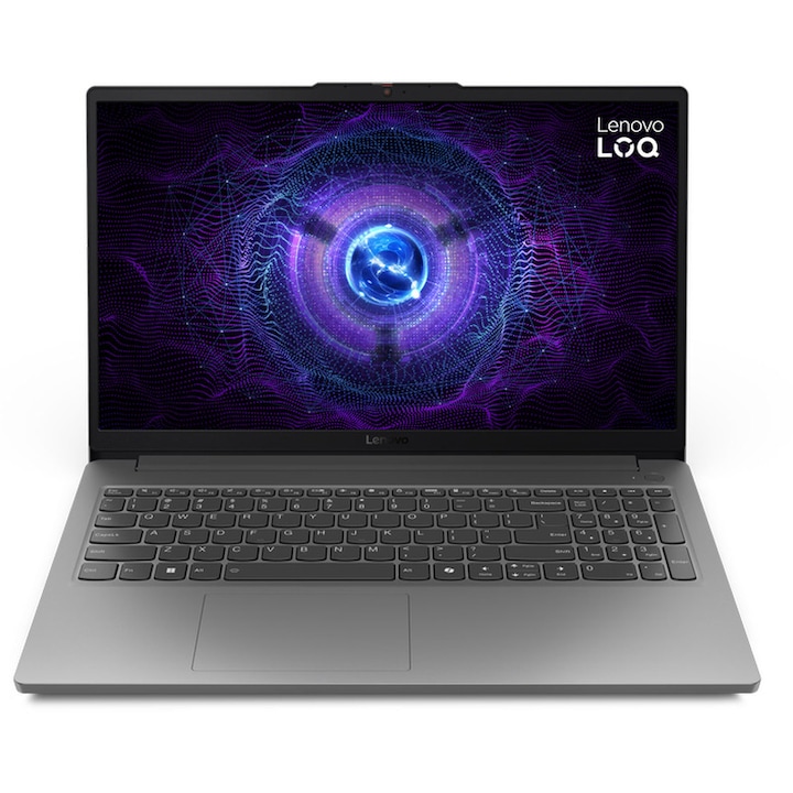 Lenovo LOQ 15IAX9E Gaming Laptop, processzor Intel® Core™ i5-12450HX 12MB gyorsítótár, akár 4,40 GHz, 15,6" FHD IPS 144 Hz, 16GB DDR5, 512GB SSD, NVIDIA GeForce RTX 2050 4GB, DLSS 3.0, szürke