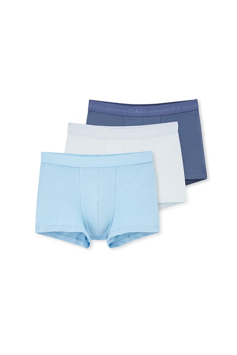 DAGI, Set de boxeri cu banda logo in talie - 3 Perechi, Albastru, 2XL