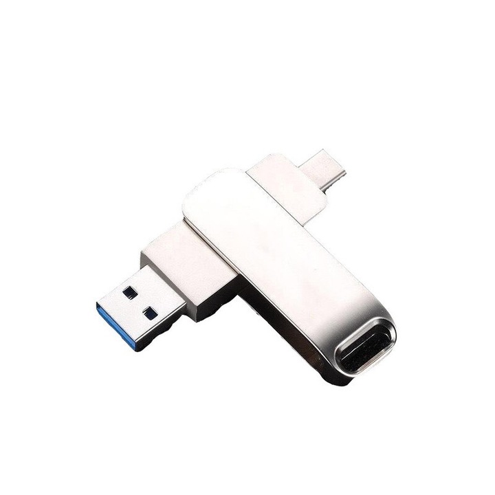 Memorie USB 64GB, metal rotativ, design cu breloc, multicolor