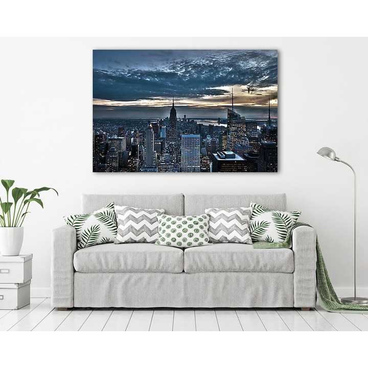 New York látképe a Empire State Building-gel, vászonkép, 100x65