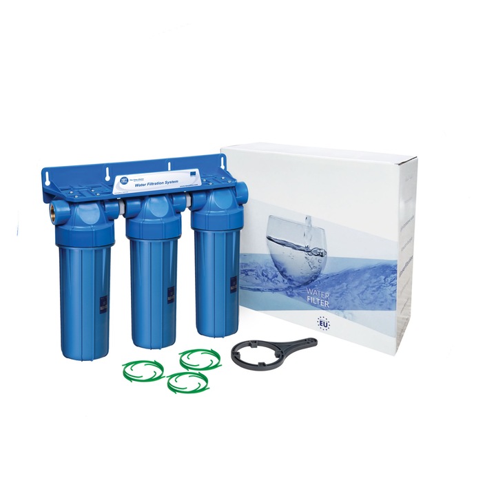 Триплексна 10" филтрираща система в 3 етапа Aquafilter FHPRNxx-B-TRIPLE