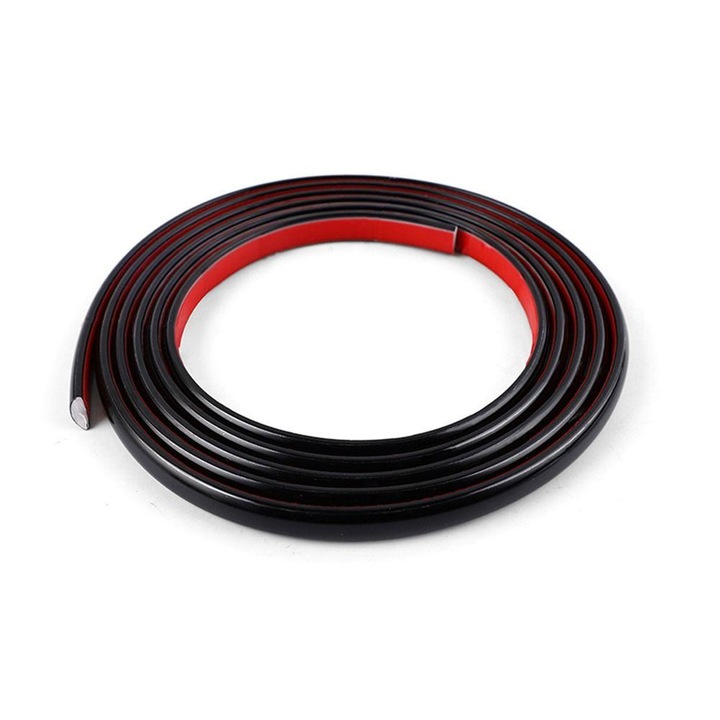 Banda Decorativa Autoadeziva, 1.1 cm x 5 m, pentru Pereti, Mobilier, Decoratiuni Auto si Interioare, Rezistenta la Apa, Durabila, Usor de Aplicat, Black, Luxer