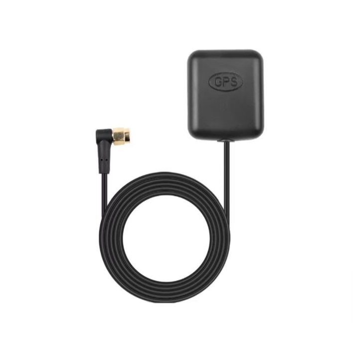 Antena GPS, mufa SMA, unghi 90 de grade, baza magnetica, compatibil cu orice sistem cu mufa SMA