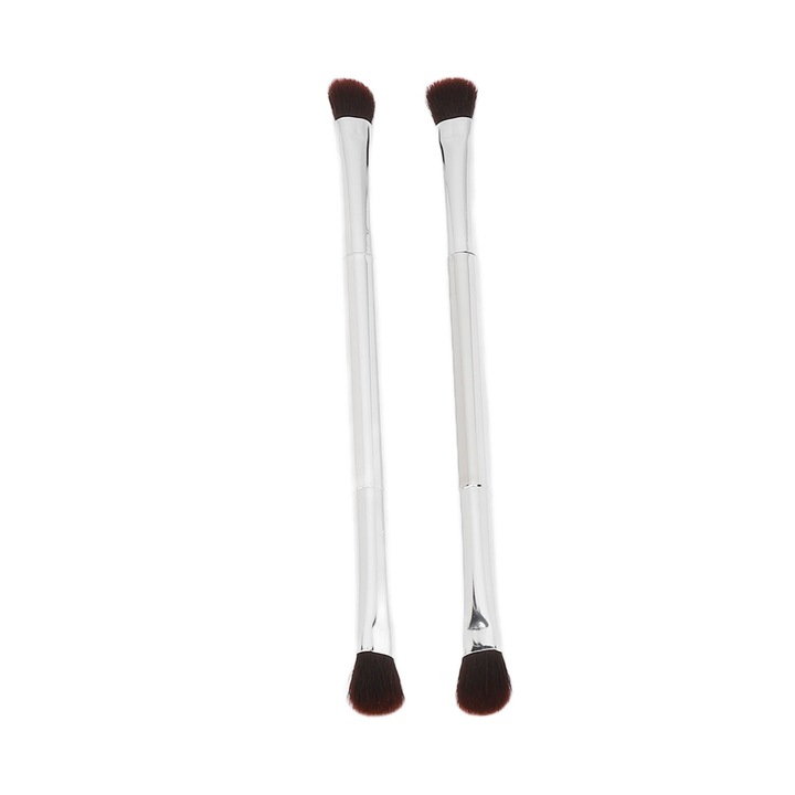 Set 2 Pensule Machiaj pentru Fard de Pleoape, Zeaicos, Fiber, Multicolor