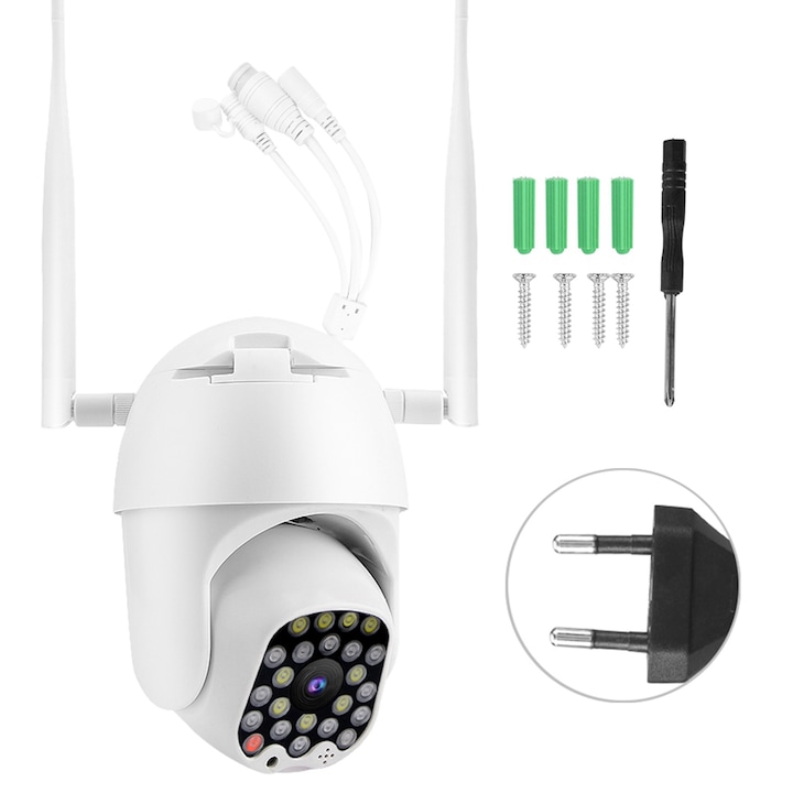Camera de supraveghere Jormftte PTZ Smart 2MP, 1080P, WiFi 5G, IP66, viziune nocturna