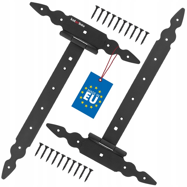 2x magas zsanérkészlet T 350mm, Kotarbau, fekete, 0,9 kg