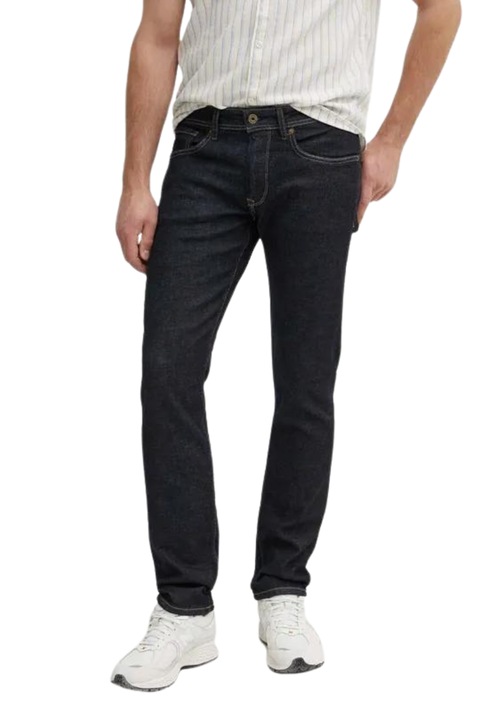 Blugi barbati Pepe Jeans, linie dreapta, bumbac, Negru