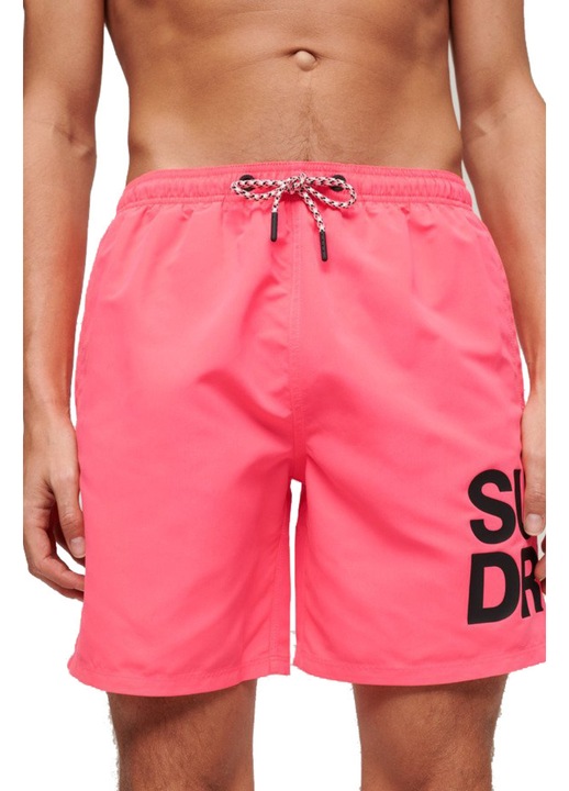 Sort inot barbati, Superdry, poliester, roz/negru, 2XL