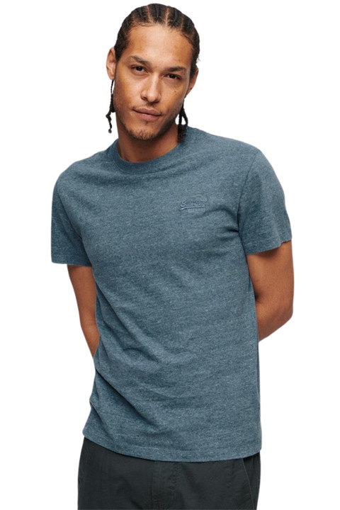 Tricou barbati Superdry, decolteu rotund, maneci scurte, bleumarin, bumbac