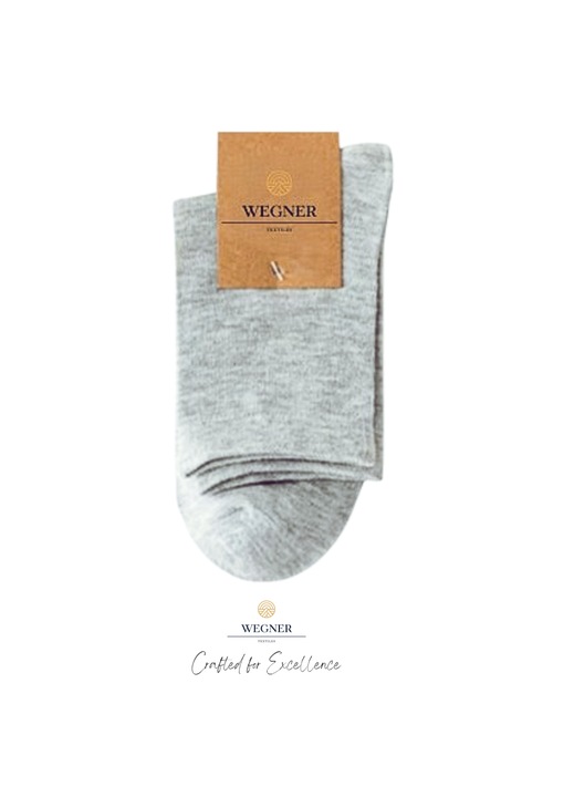 Wegner férfi zokni, hosszú, szürke, pamut és elasztán, 39-43 EU