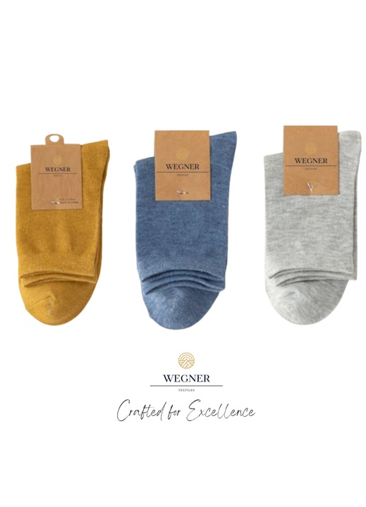 3 pár férfi zokni készlet, Wegner, pamut/elasztán, hosszú, sokszínű, 39-43 EU méret
