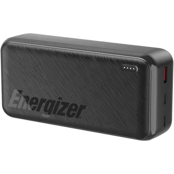 Power bank, Energizer, 30000 mAh, 22,5 W, 2x USB-C, 1x USB-A, fekete