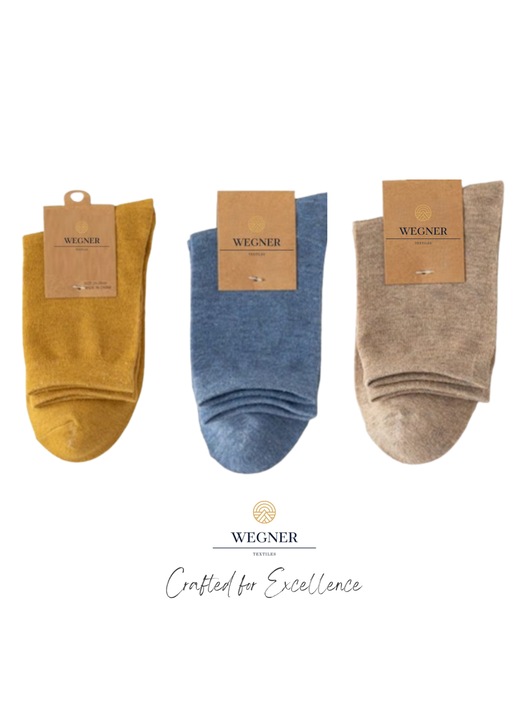 3 pár férfi zokni készlet, Wegner, pamut/elasztán, hosszú, sokszínű, 39-43 EU méret