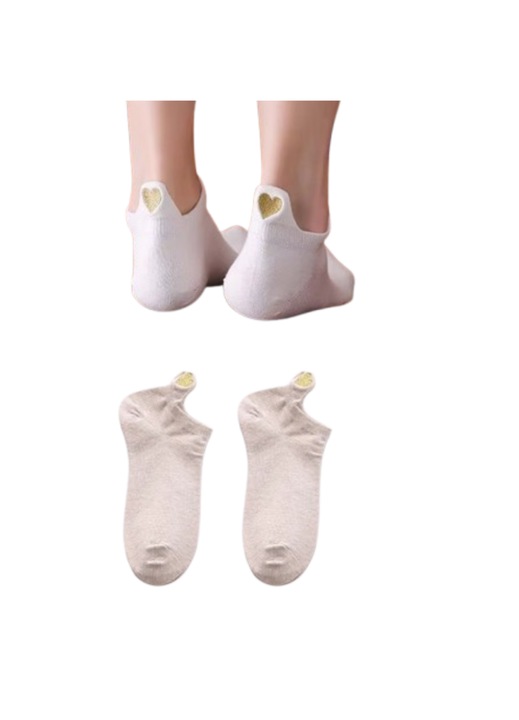 Női zokni, Wegner, rövid, pamut/elasztán, világos bézs, 36-39 EU