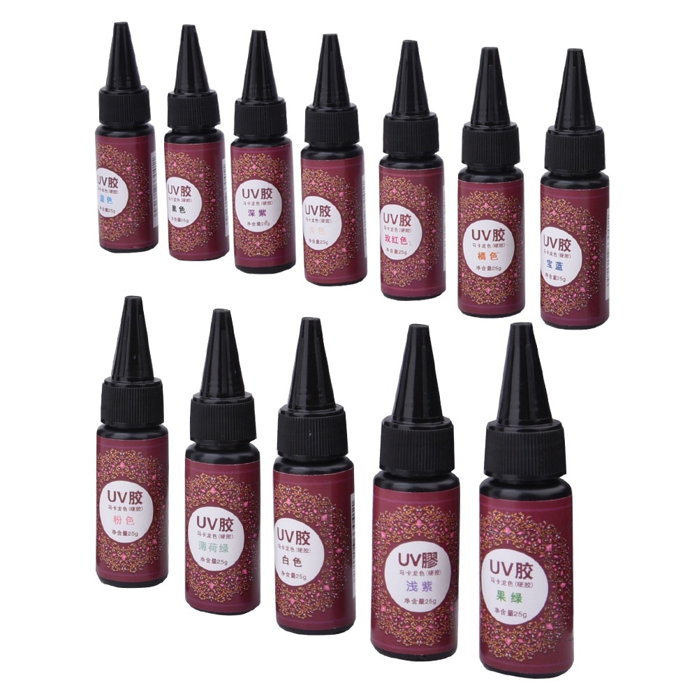 Rasina UV Multicolor 25g pentru Bijuterii, set 12 bucati - eMAG.ro