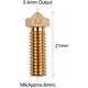 Set 3 duze din alama pentru imprimanta 3D, Cozevdnt, pentru filament 1.75mm, Auriu, 21x7mm, 0.4mm