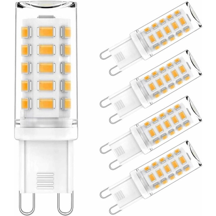 G9 LED крушки, 3.5W, топло бяла светлина 3000K, комплект от 5, 400LM