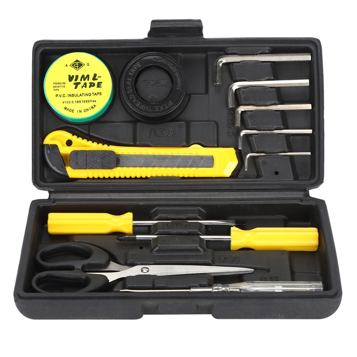 Szerszámkészlet 13 részes, Jormftte, műanyag doboz 22x12x4cm, króm-vanádium, különféle szerszámok