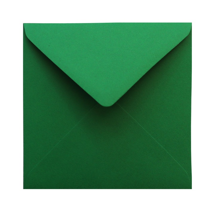 Set de plicuri decorative netede colorate, Netuno, Malmero, patrat, K4, 110x110mm, 120g, Lipire umeda, V-tip, Verde inchis, 500 buc