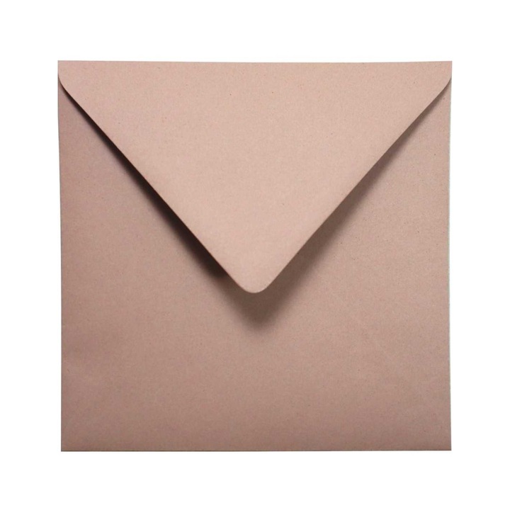 Színes sima díszboríték készlet, Netuno, Crush, környezetbarát, K4, 155x155mm, 120g, Nedves ragasztó, V-típusú, Barna, 500 db