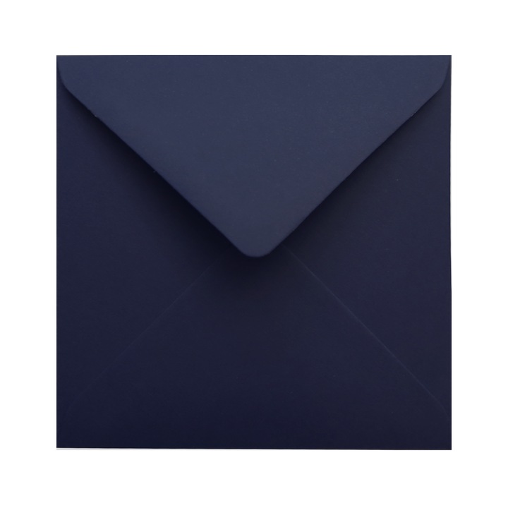 Set de plicuri decorative netede colorate, Netuno, Malmero, patrat, K4, 110x110mm, 120g, Lipire umeda, V-tip, Albastru marin, 100 buc