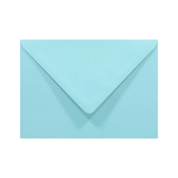 Комплект цветни гладки декоративни пликове, Netuno, Rainbow, B6, 125x175mm, 80g, Мокро лепило, V-тип, Светло сини, 100 бр