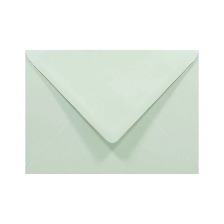 Set de plicuri decorative netede colorate, Netuno, Rainbow, B6, 125x175mm, 80g, Lipire umeda, V-tip, Verde deschis, 100 buc