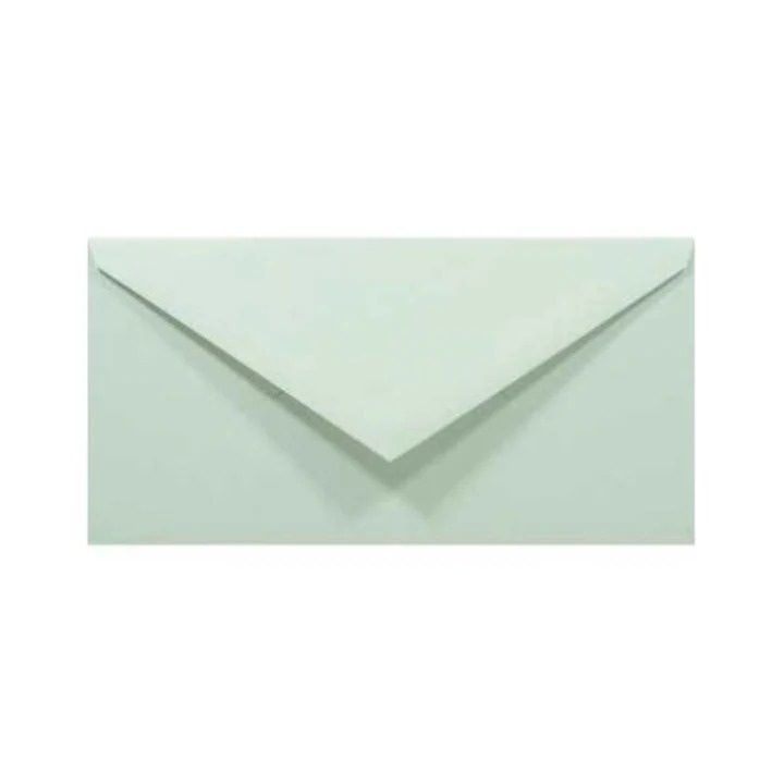 Set de plicuri decorative netede colorate, Netuno, Rainbow, DL, 110x220mm, 80g, Lipire umeda, V-tip, Verde deschis, 1000 buc