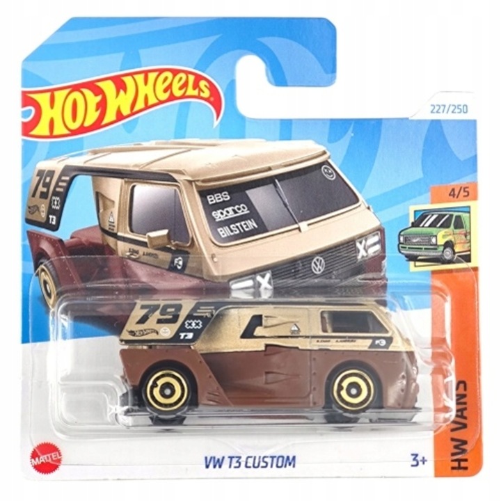 Masinuta metalica Hot Wheels, VW T3 Custom, Colectia HW Vans, Editia 2024, HRY57, multicolor, 7cm