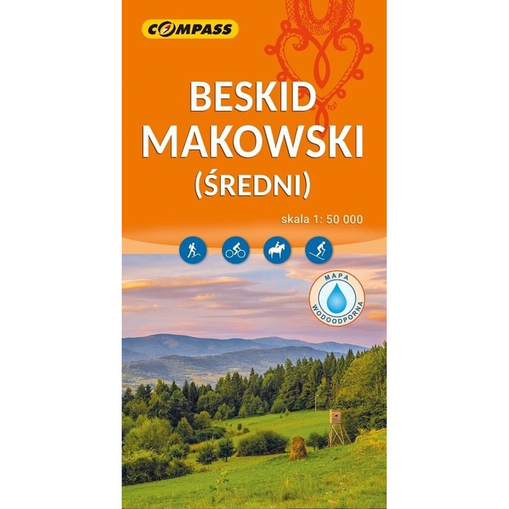 Harta turistica laminata Beskid Makowski, COMPASS, 1:50 000, 68x98 cm
