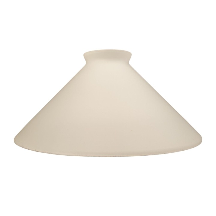 Abajur Conic din Sticla Groasa Opal, Diametrul 200mm, Inaltime 95mm, Finisaj Opal-mat, Orificiu 45mm ORION