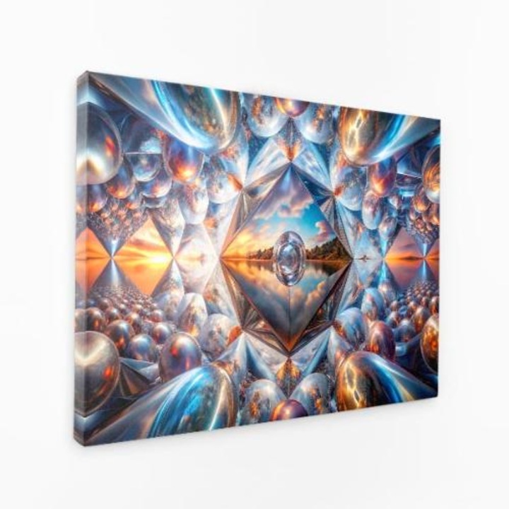 Картина на платно - Огледален калейдоскоп Шепне тайни - 70x50 cm