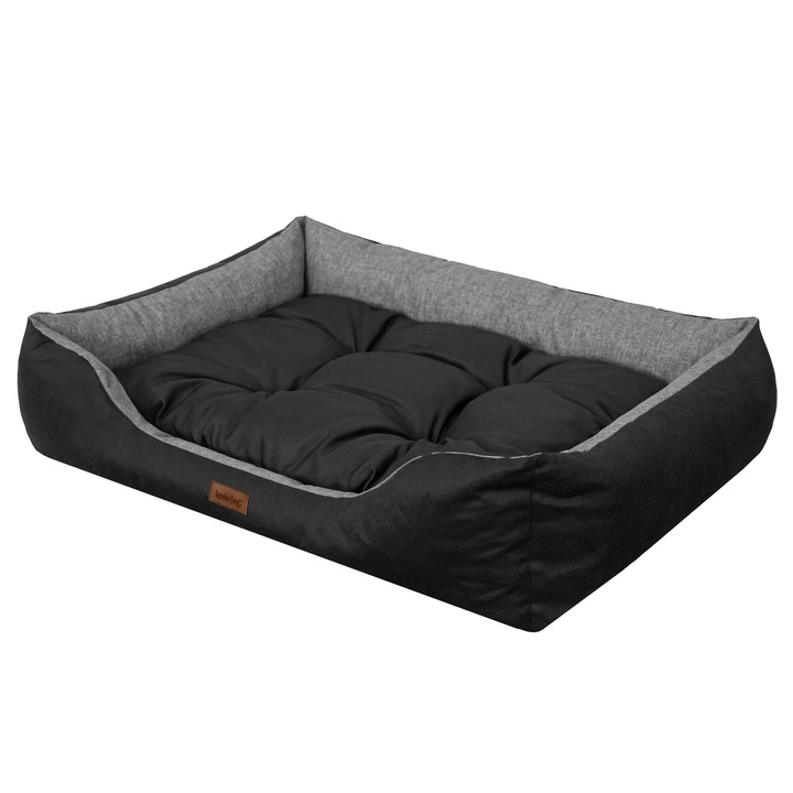 Pat pentru caini, Sales Core, Textil eco-friendly, 84x65x22cm, Grafit/Negru, M