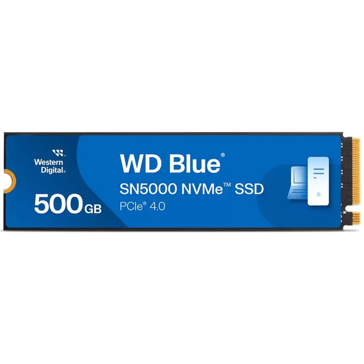 Твърд диск SSD 500 GB, Western Digital, M.2 PCIe, 5000 Mb/s, син