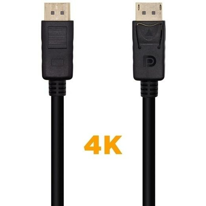 DisplayPort kábel Aisens A124-0548, 50 cm, fekete, apa csatlakozók