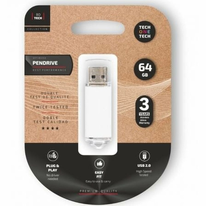 USB memóra, Tech One Tech TEC3007-64 Fehér 64 GB