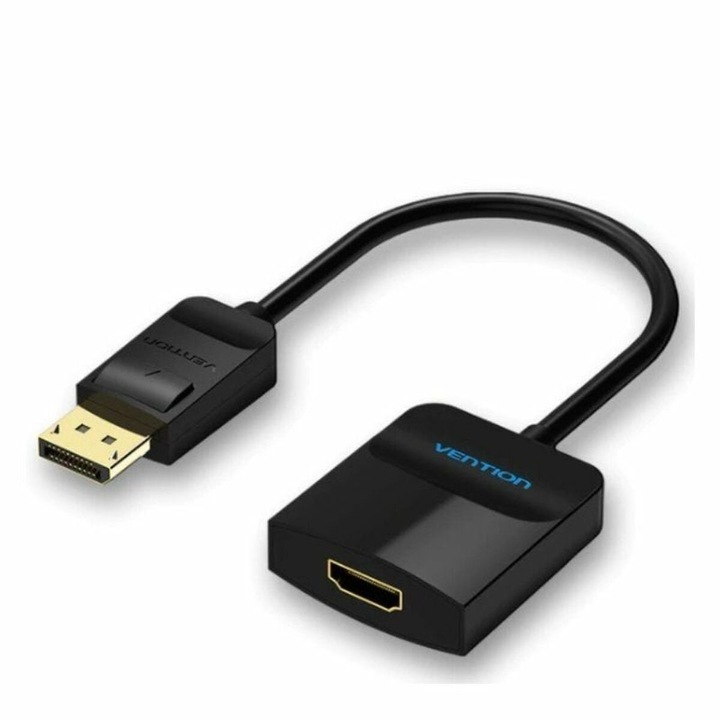 Адаптер Vention DisplayPort към HDMI, 15 см, черно-сив, 2 порта