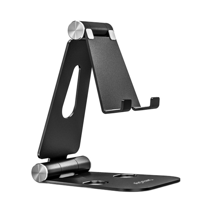 Aisens MS2PXL-096 tabletállvány, fekete, állítható, csúszásmentes talppal, 27,9 cm
