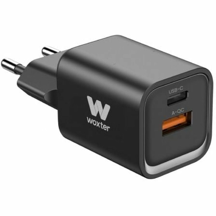 Woxter hálózati töltő, PE26-174, 1xUSB-C, 1xUSB-A, fekete