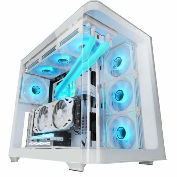 Mars Gaming MCFUSIONW félig torony kivitelű ATX ház, ablakkal, kártyaolvasóval, fekete színben