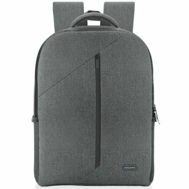 Rucsac laptop Aisens, 15.6", gri, 2 compartimente, material poliester
