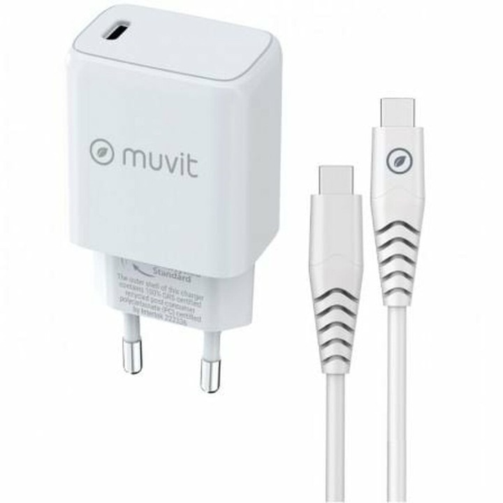 Muvit MCPAK0044 20W-os fali töltő fehér, USB-C, 1x1,2m