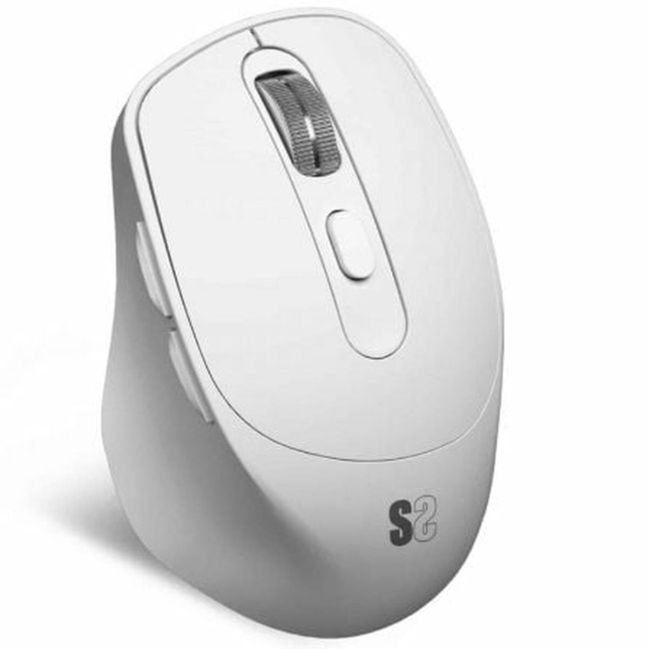 Mouse optic Subblim, ergonomic, Bluetooth, Alb, 2400 dpi, 1 unitate