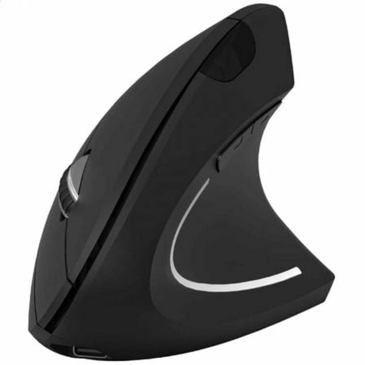 Mouse ergonomic Subblim, model SUBMO-EDGVW01, negru, conectivitate Bluetooth, 1600 dpi