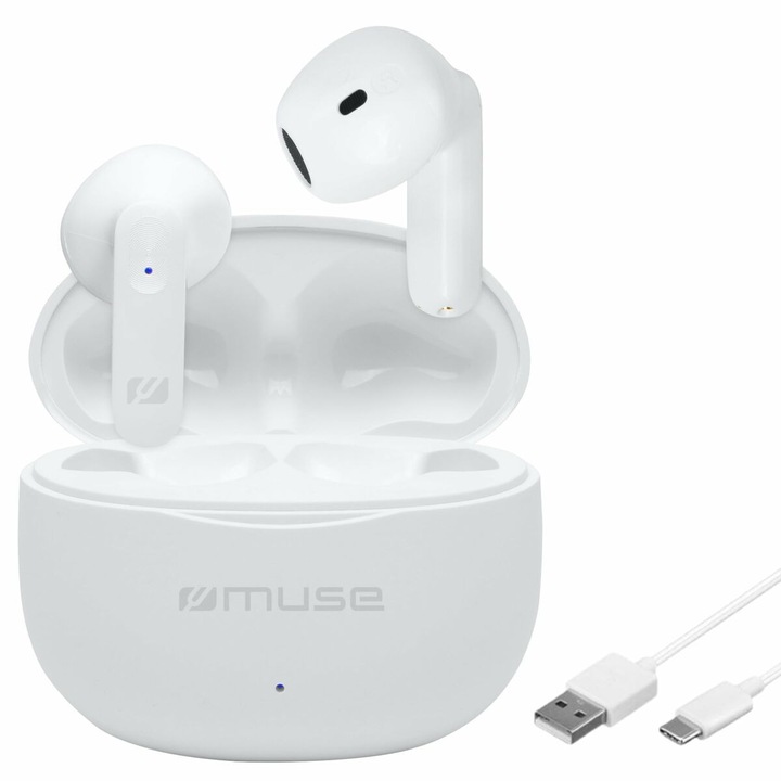 Muse vezeték nélküli fejhallgató M270TWS, fehér, Bluetooth