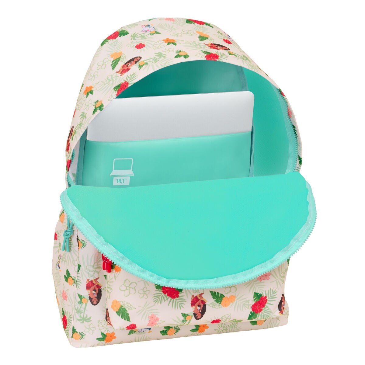 Ghiozdan laptop Vaiana, 31x43x13cm, pentru laptop 14.1", poliester, multicolor