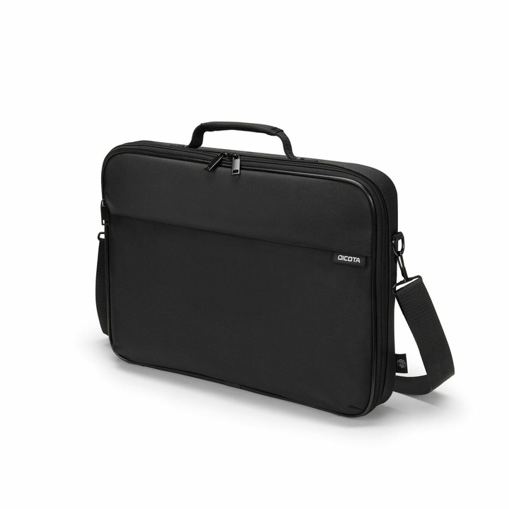 Rucsac pentru laptop, Dicota, D32087-RPET, Negru, 14.1 inch, material reciclat, unisex, fermoar, buzunar frontal, adancime 50 mm