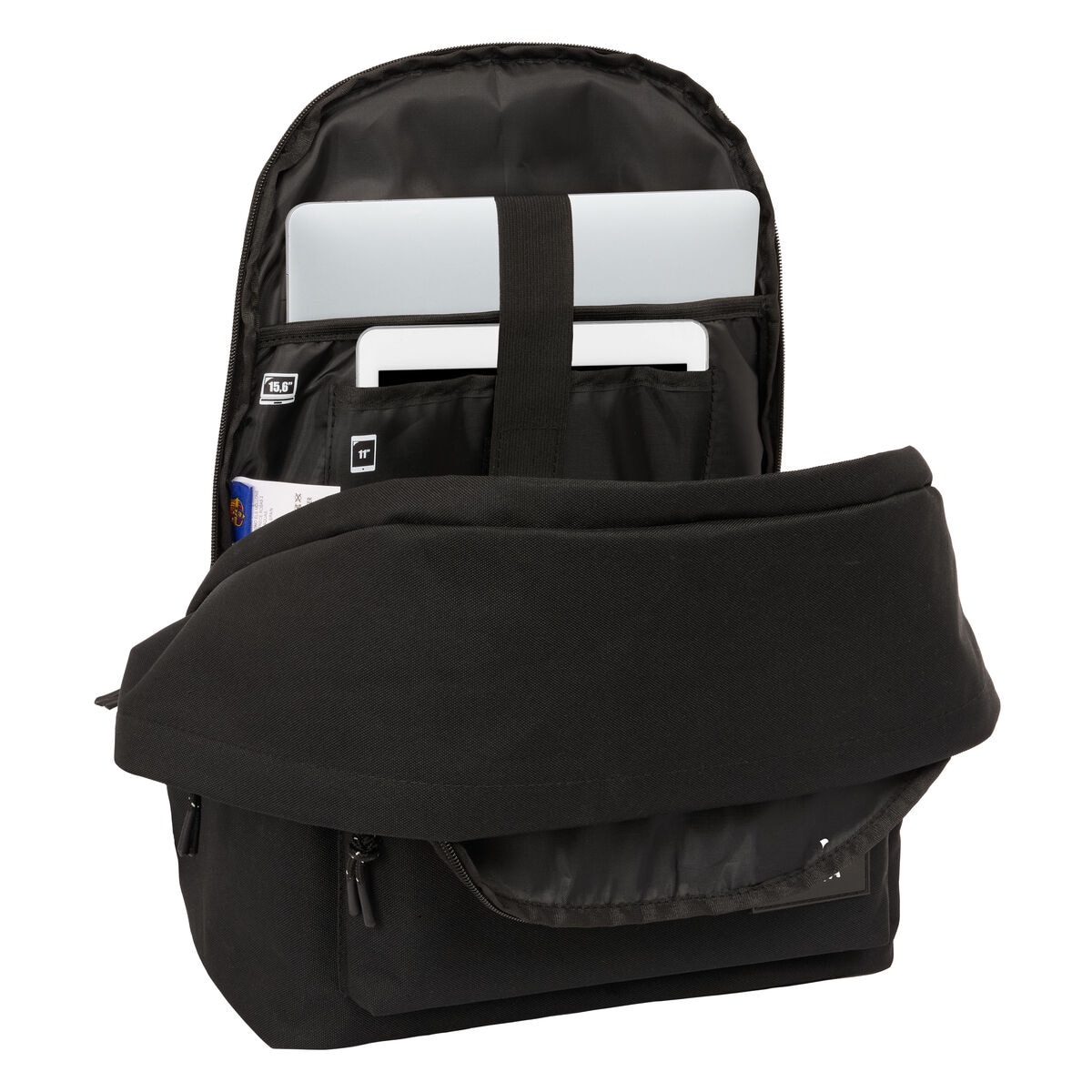 Rucsac laptop F.C. Barcelona, negru, 31x44x18cm, compartiment pentru laptop 15,6" si tableta 11"